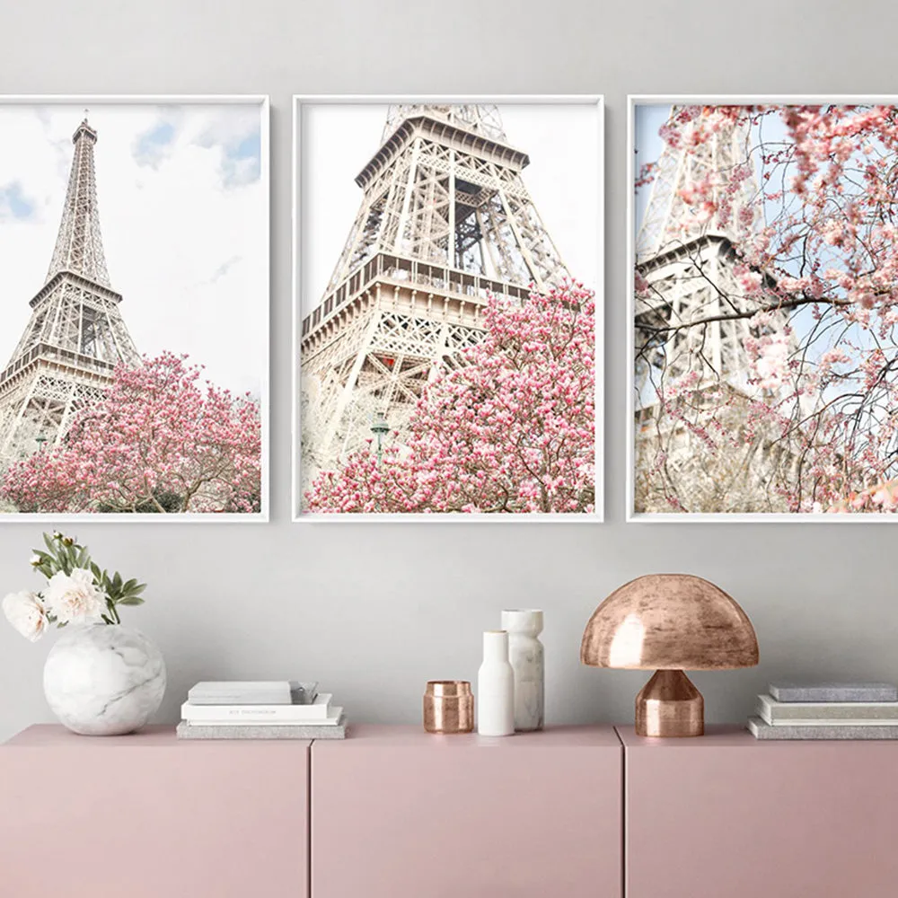 Eiffel Tower Paris | Cherry Blossom III - Art Print by Victoria's Stories