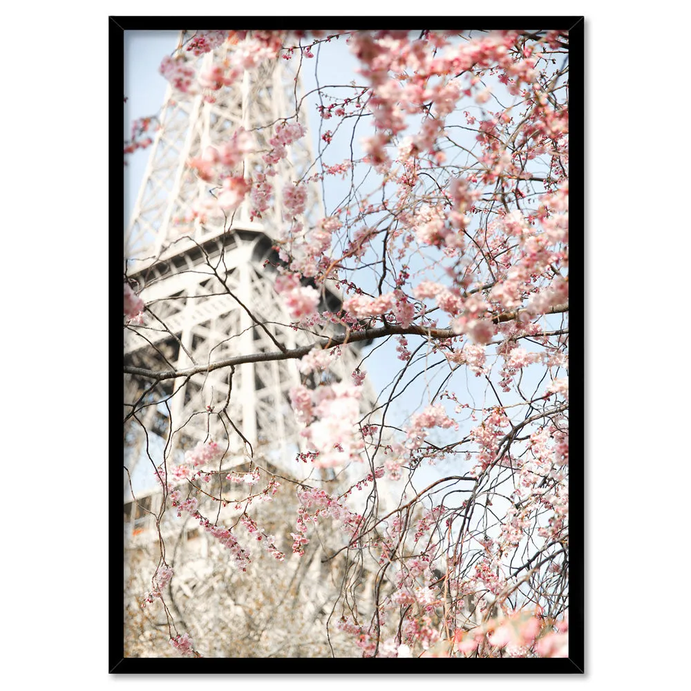 Eiffel Tower Paris | Cherry Blossom III - Art Print by Victoria's Stories