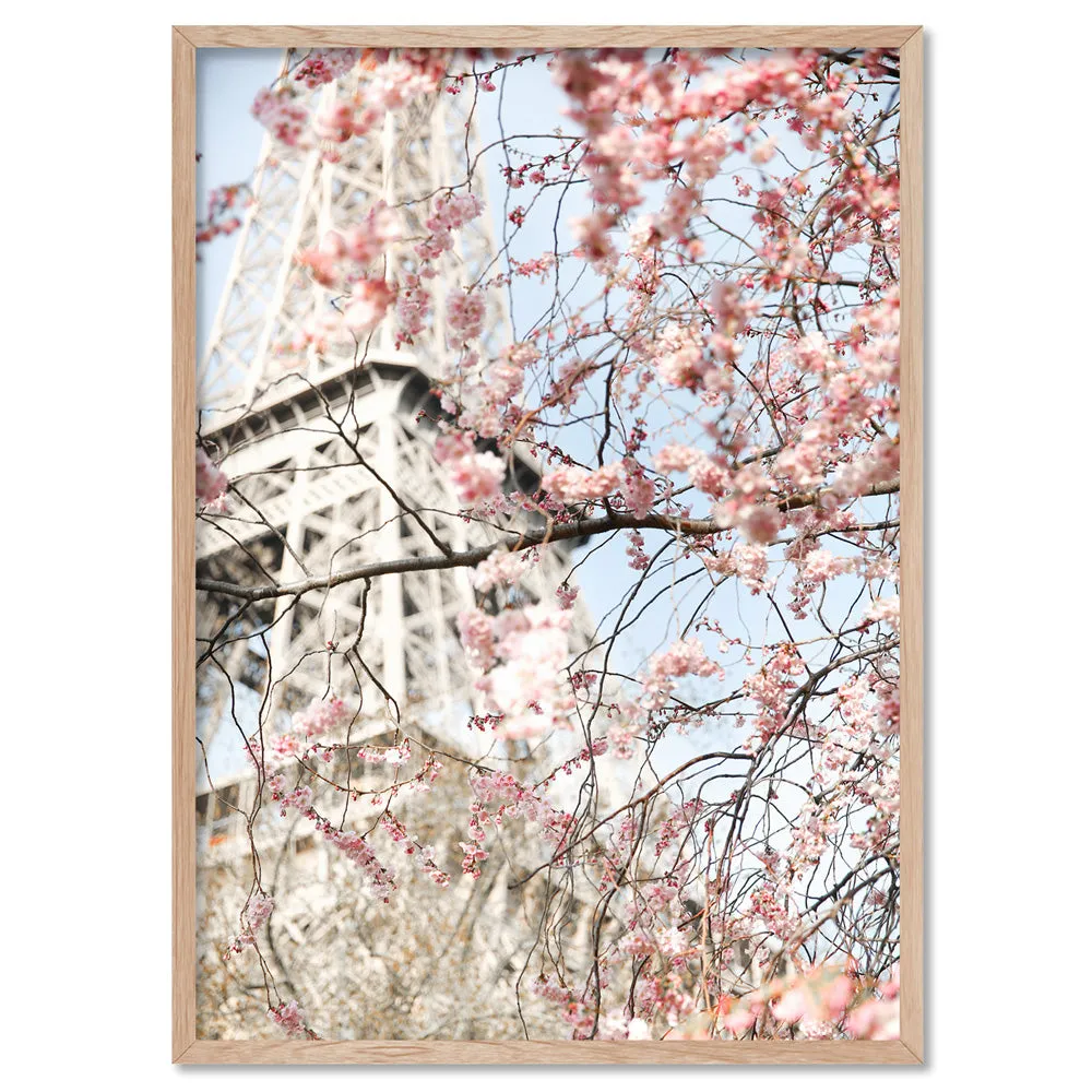 Eiffel Tower Paris | Cherry Blossom III - Art Print by Victoria's Stories