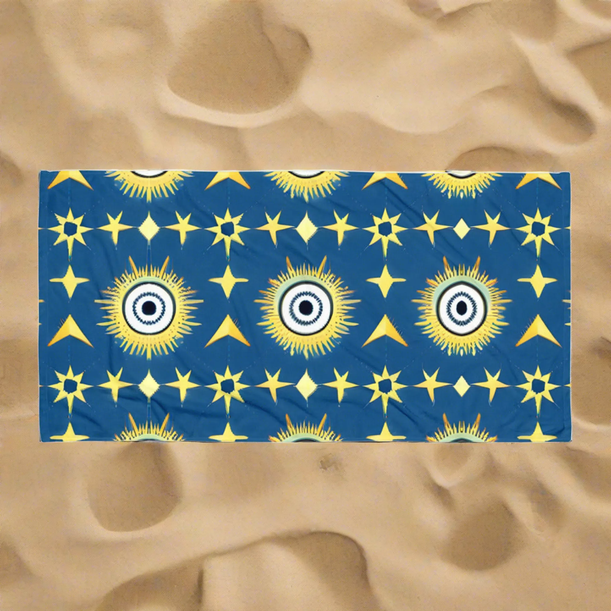 Elevate Your Bathroom Decor with Navy & Gold Star Sublimation Towel | Soft and Cozy