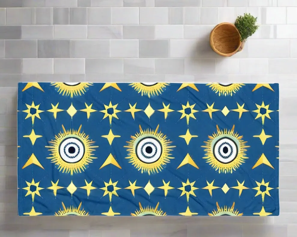 Elevate Your Bathroom Decor with Navy & Gold Star Sublimation Towel | Soft and Cozy