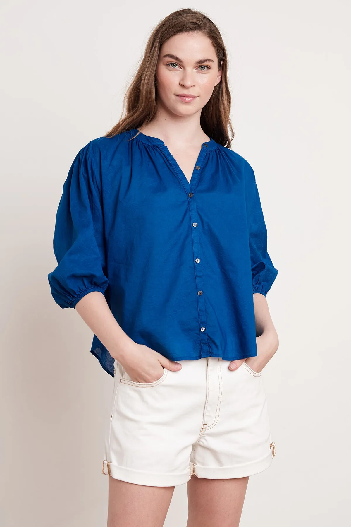 EMBERLY BUTTON-UP BLOUSE