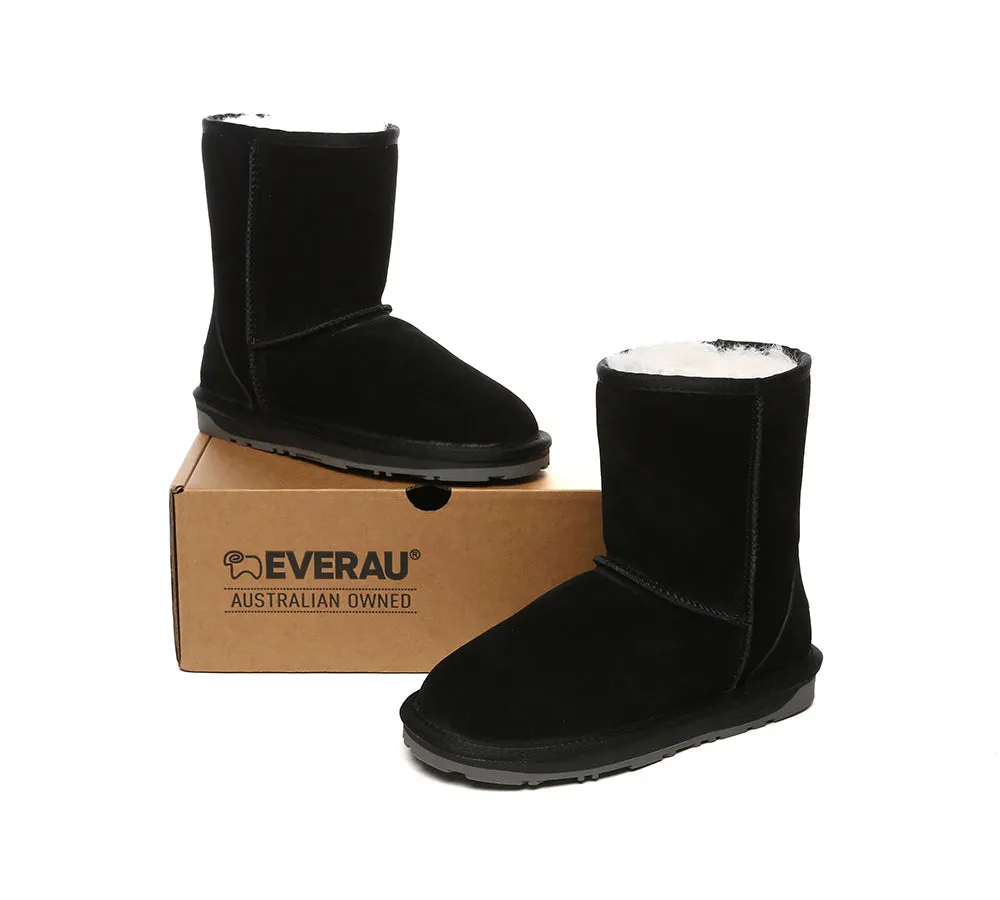 EVERAU® UGG Boots Sheepskin Wool Mid Calf Short Classic Suede