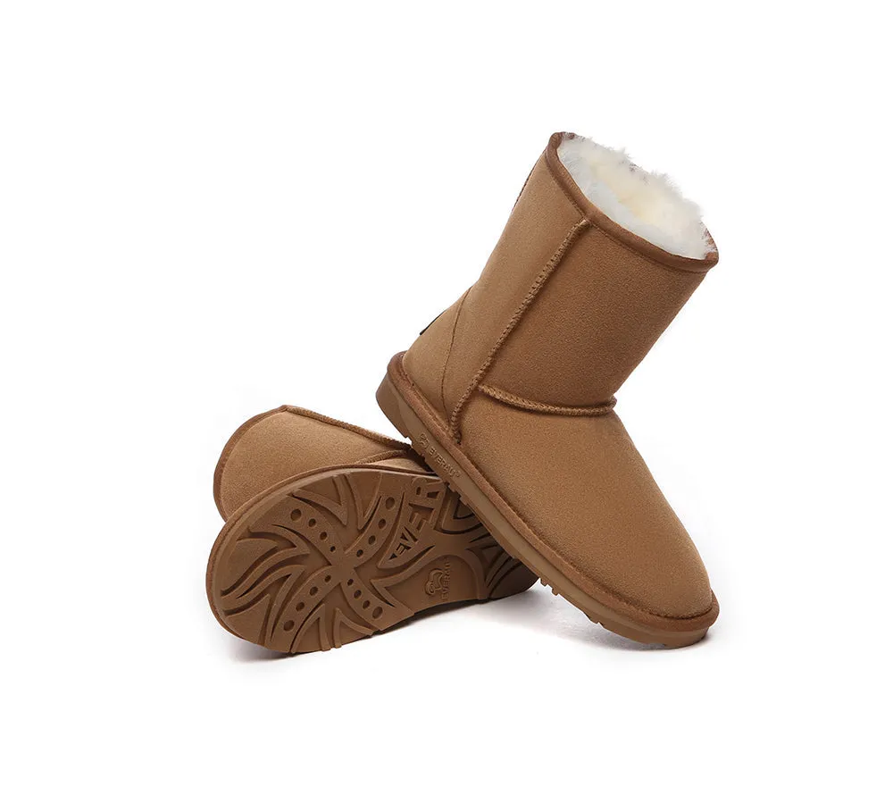 EVERAU® UGG Boots Sheepskin Wool Mid Calf Short Classic Suede