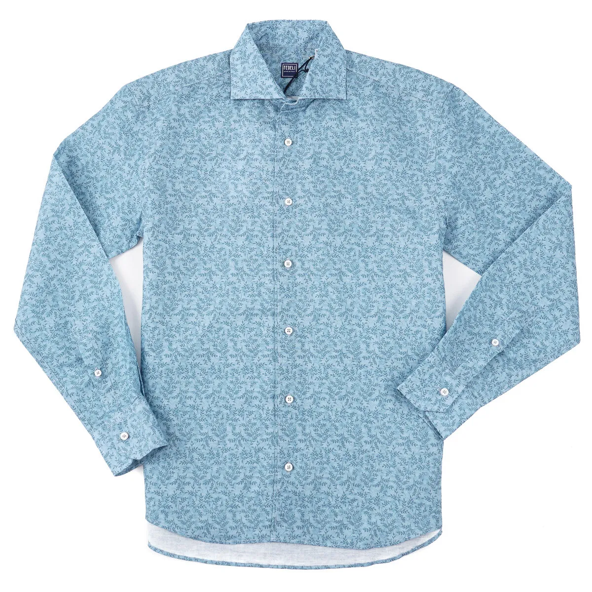 Fedeli Floral Linen-Cotton Shirt