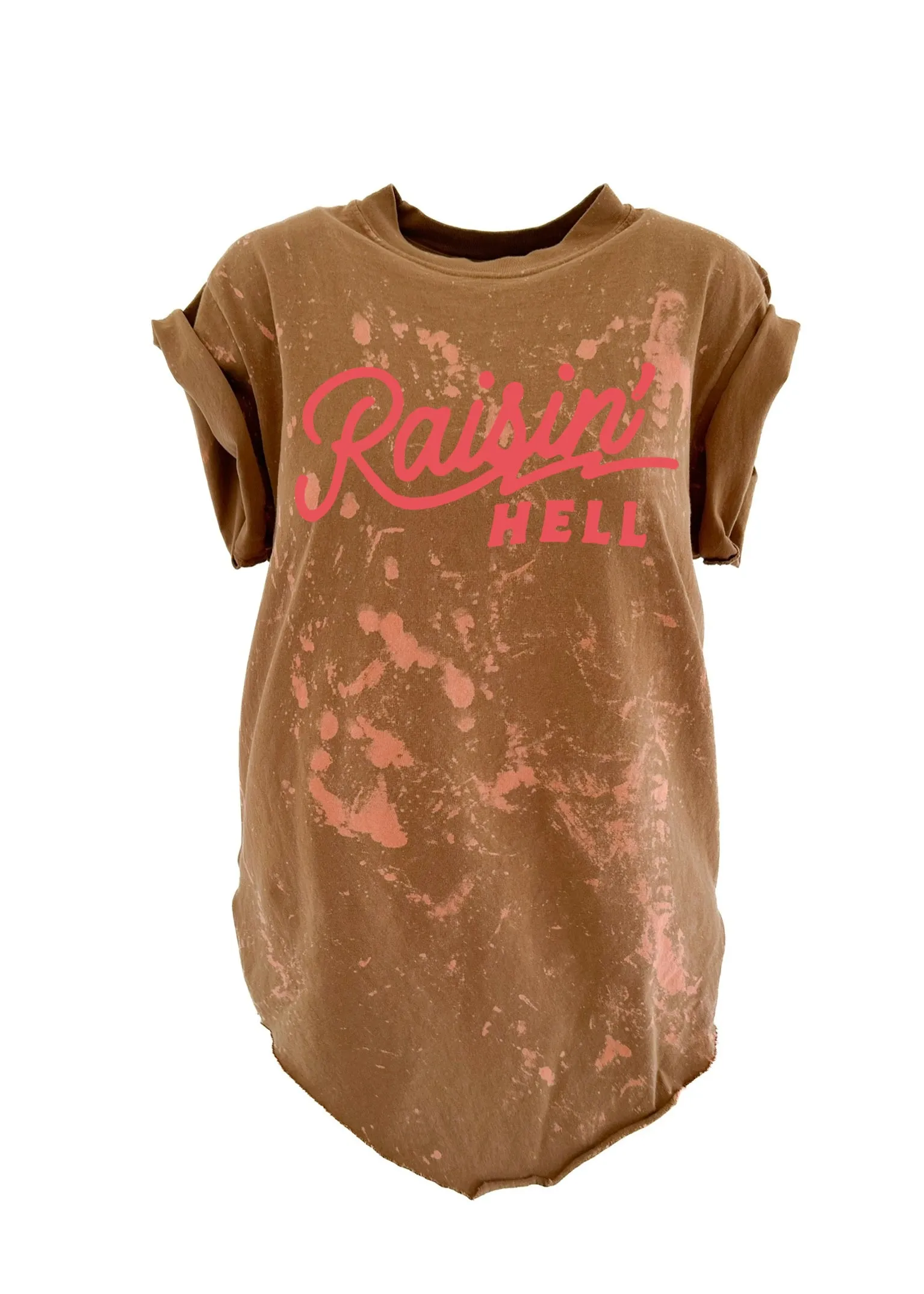 FINAL SALE: RAISIN' HELL VINTAGE BLEACHED OUT SIDE SLIT TEE