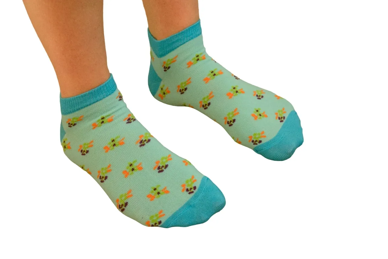 Floral Pattern Ankle Low Cut Cotton Socks