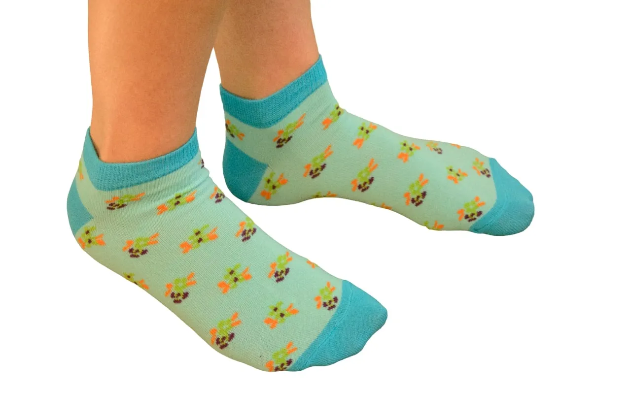 Floral Pattern Ankle Low Cut Cotton Socks