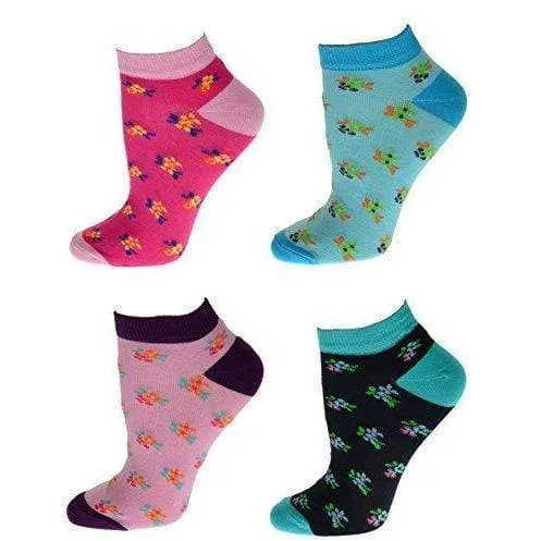 Floral Pattern Ankle Low Cut Cotton Socks