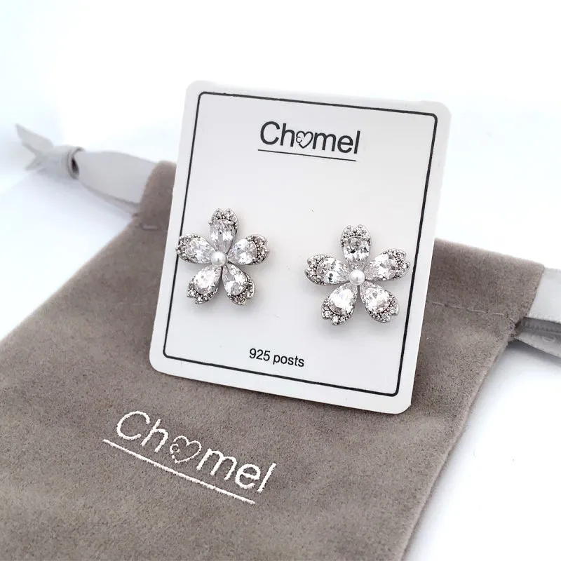 Flower Cubic Zirconia Earrings