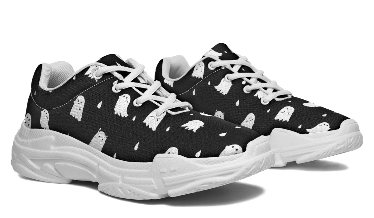 Ghost Party Chunky Sneakers - Light Breathable and Comfortable Sports Shoes with Platform Soles