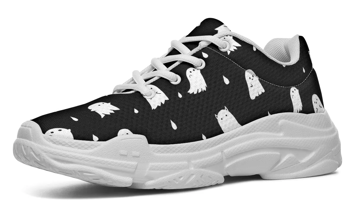 Ghost Party Chunky Sneakers - Light Breathable and Comfortable Sports Shoes with Platform Soles