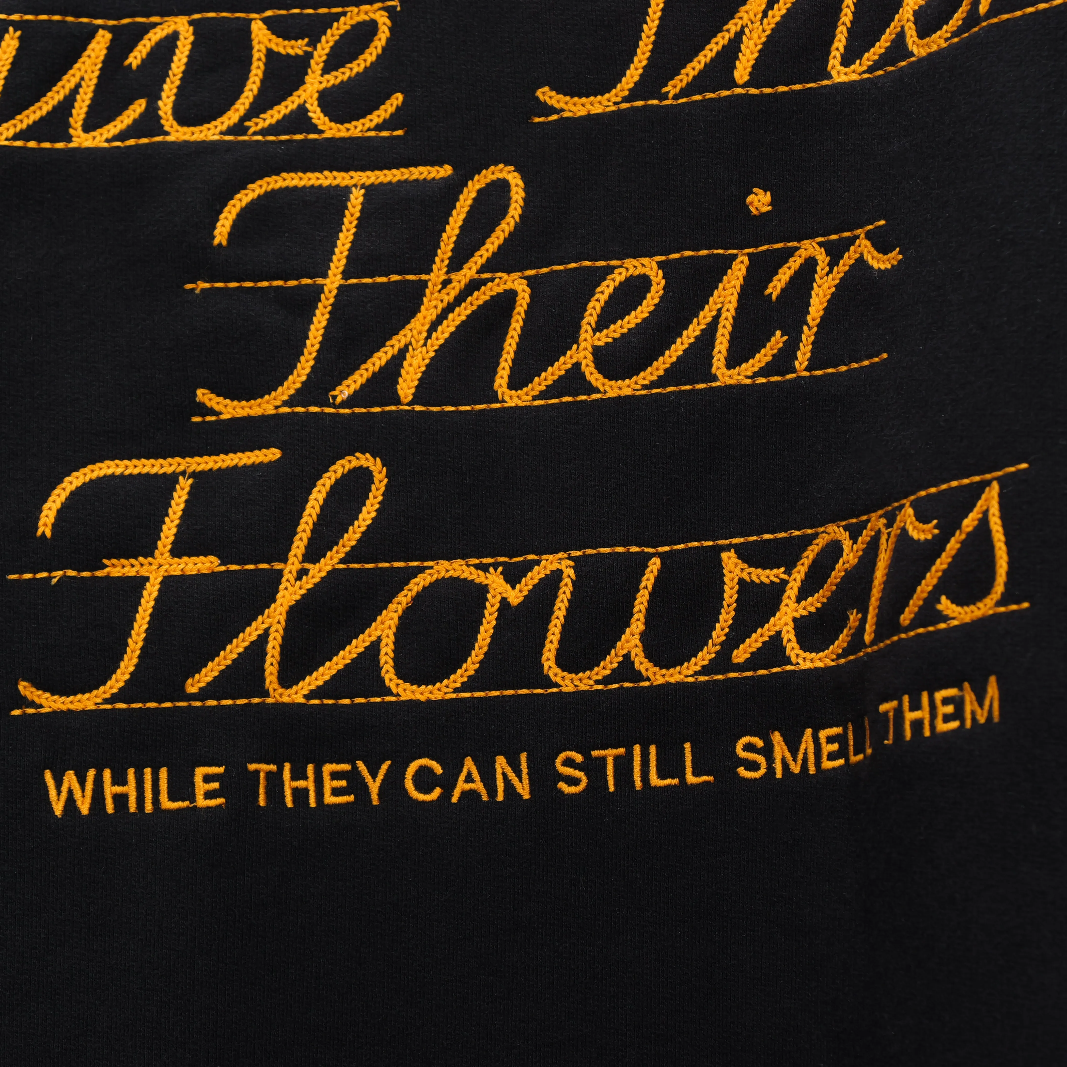 Give Them Their Flowers Raw Edge Crew Neck Black