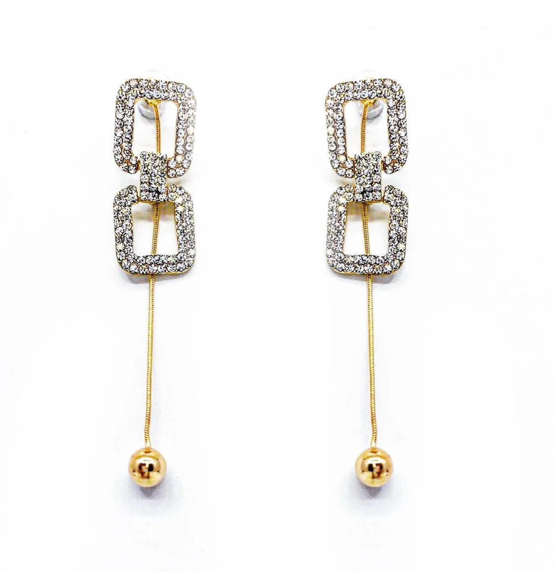 GLASS CRYSTAL DROP EARRINGS