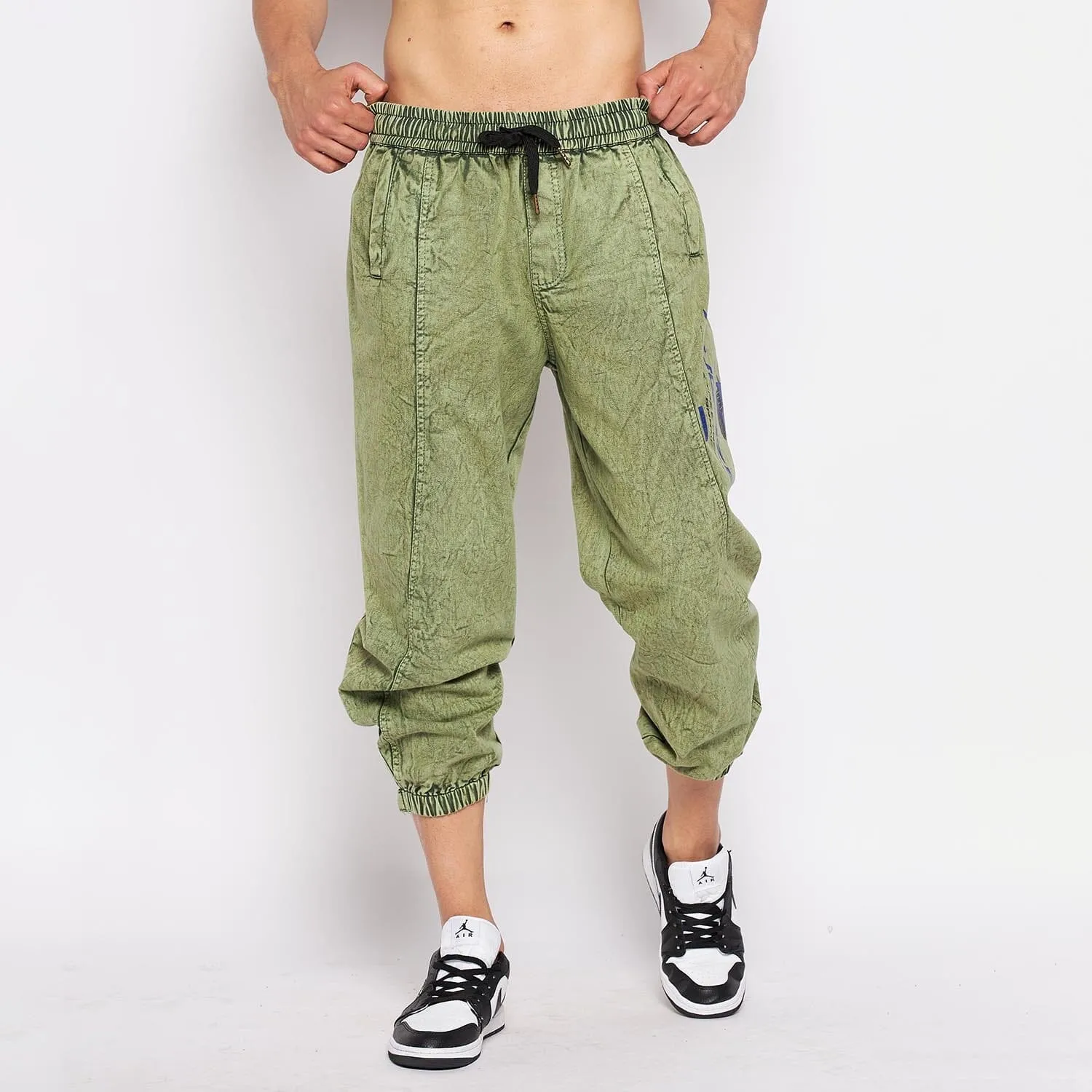 Green Acid Wash Hooper Trackpants