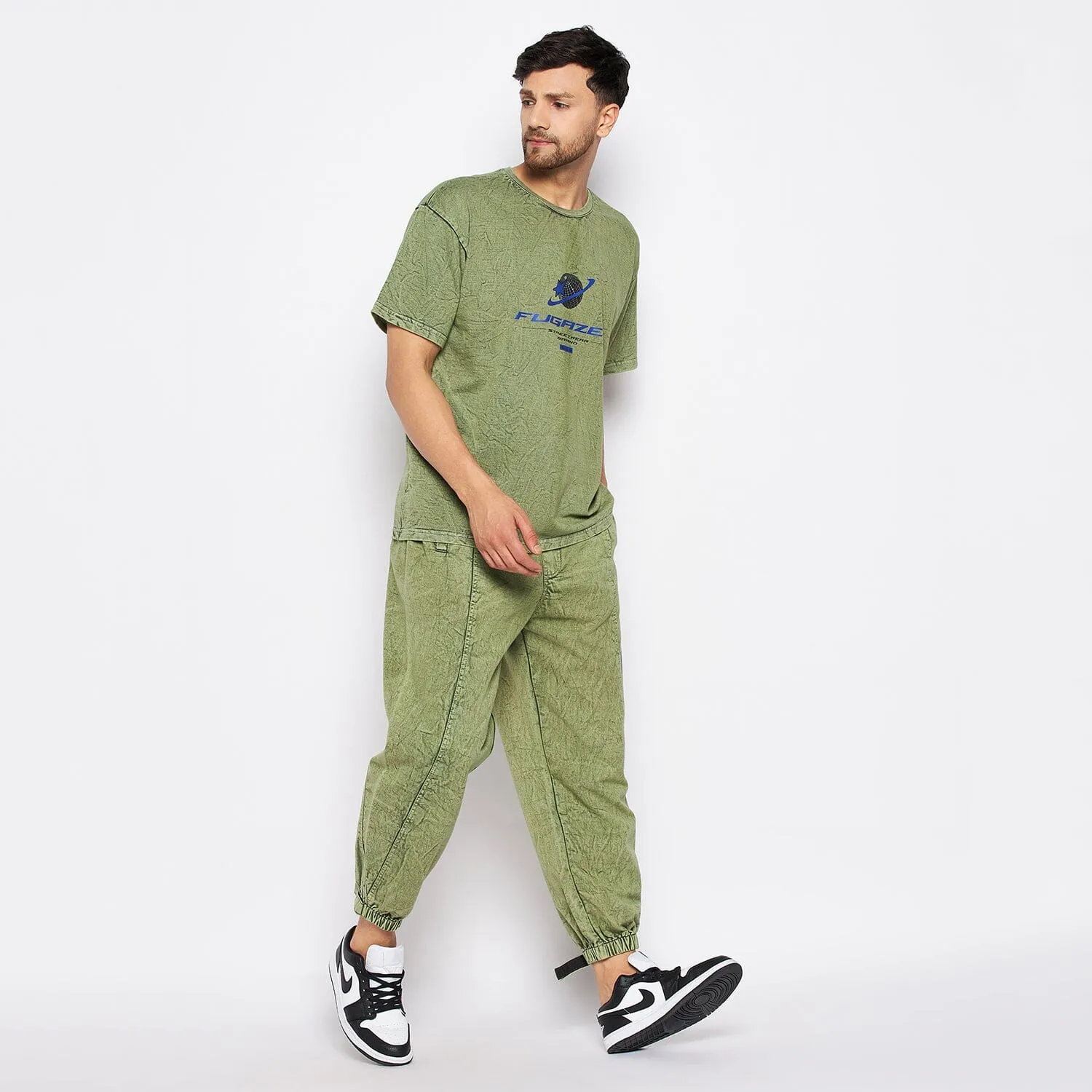 Green Acid Wash Hooper Trackpants