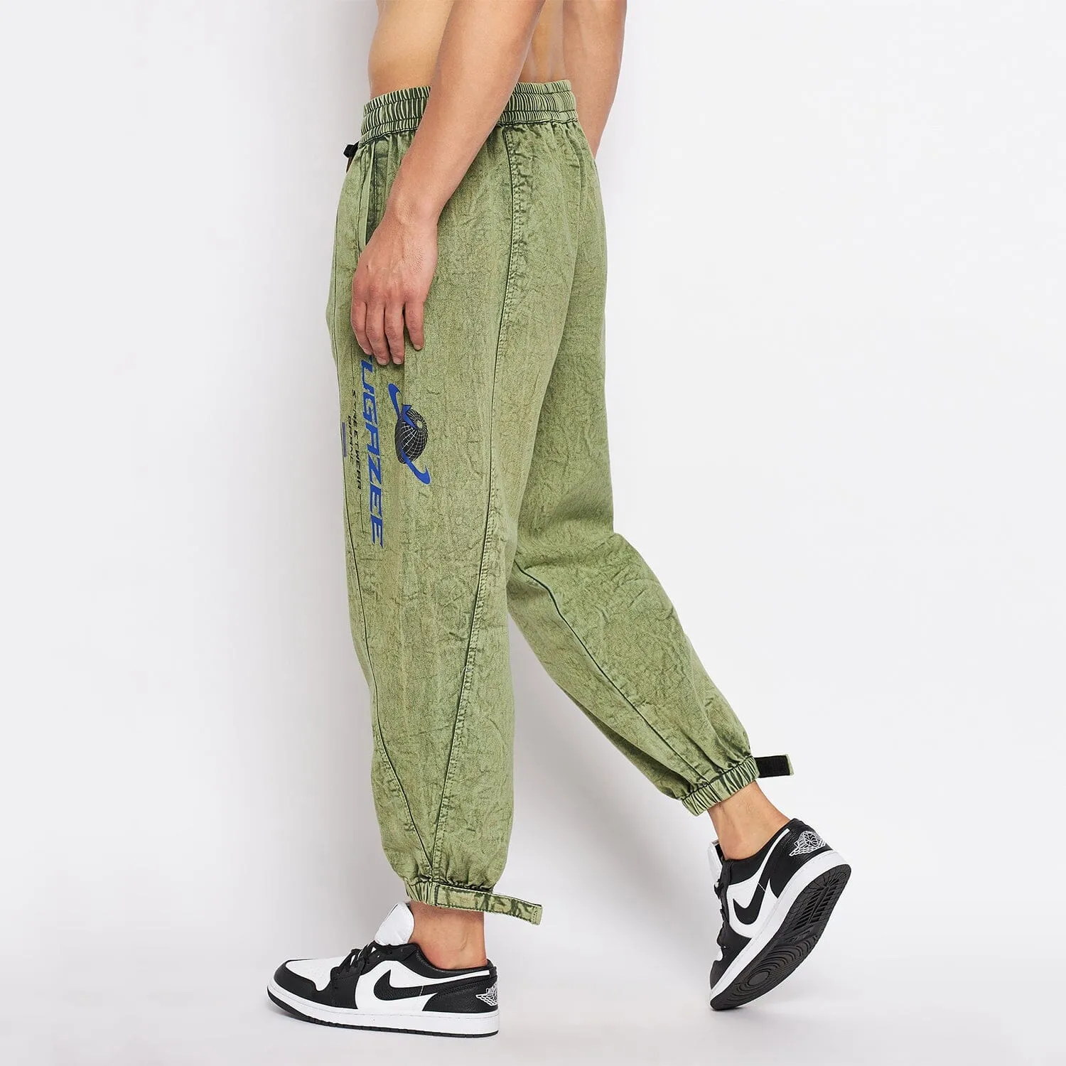 Green Acid Wash Hooper Trackpants