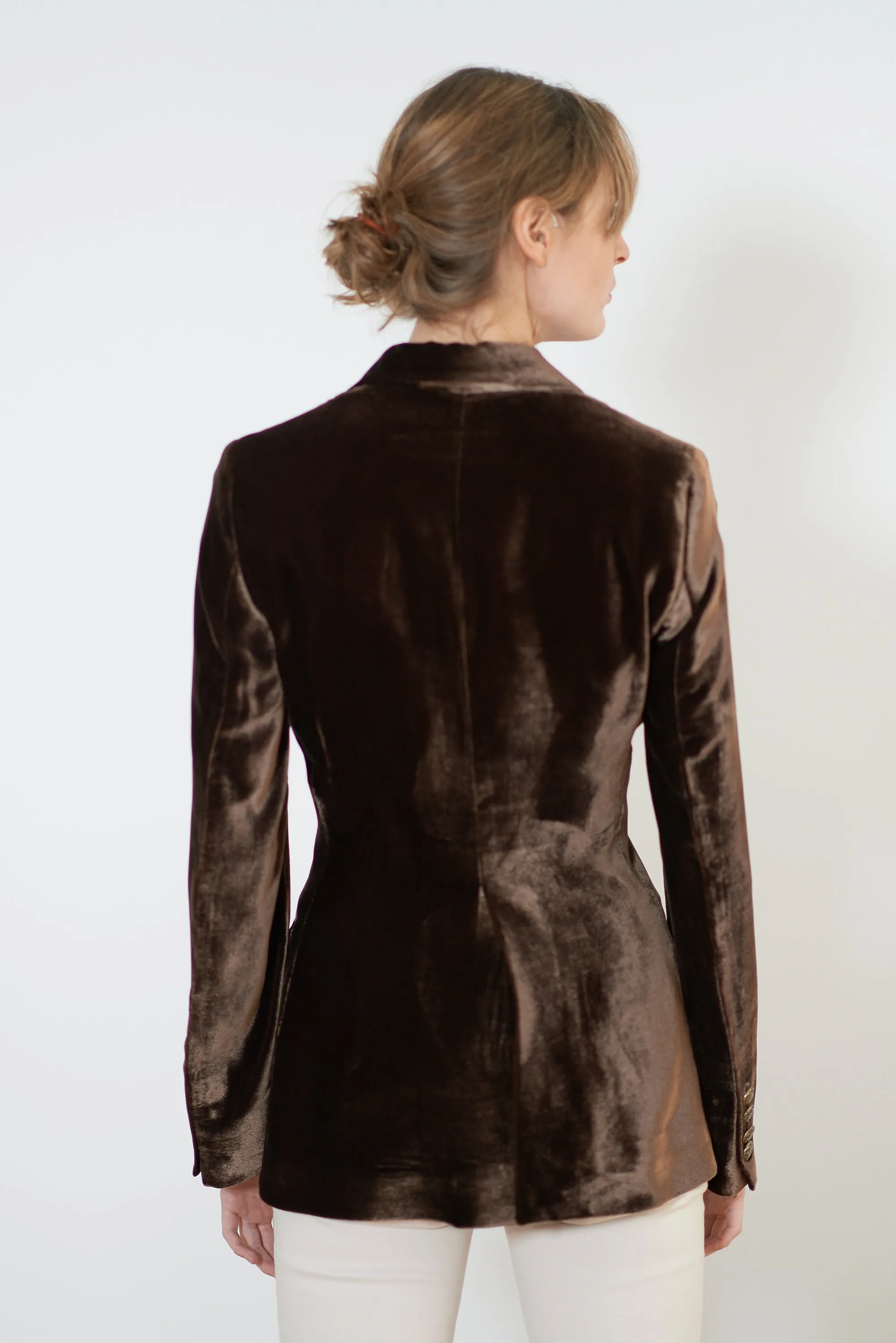 Hacking Velvet Jacket - Brown