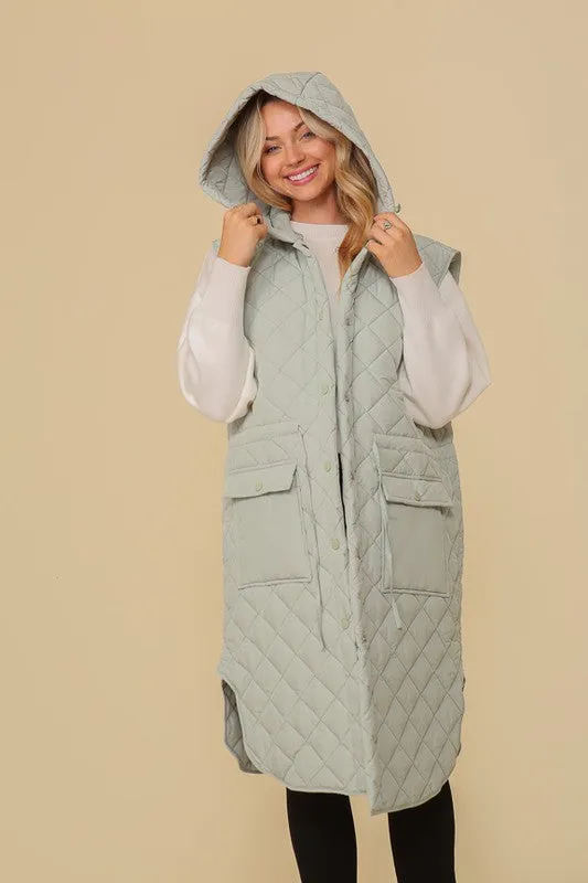 Haileys Hooded Oversized Vest Jacket