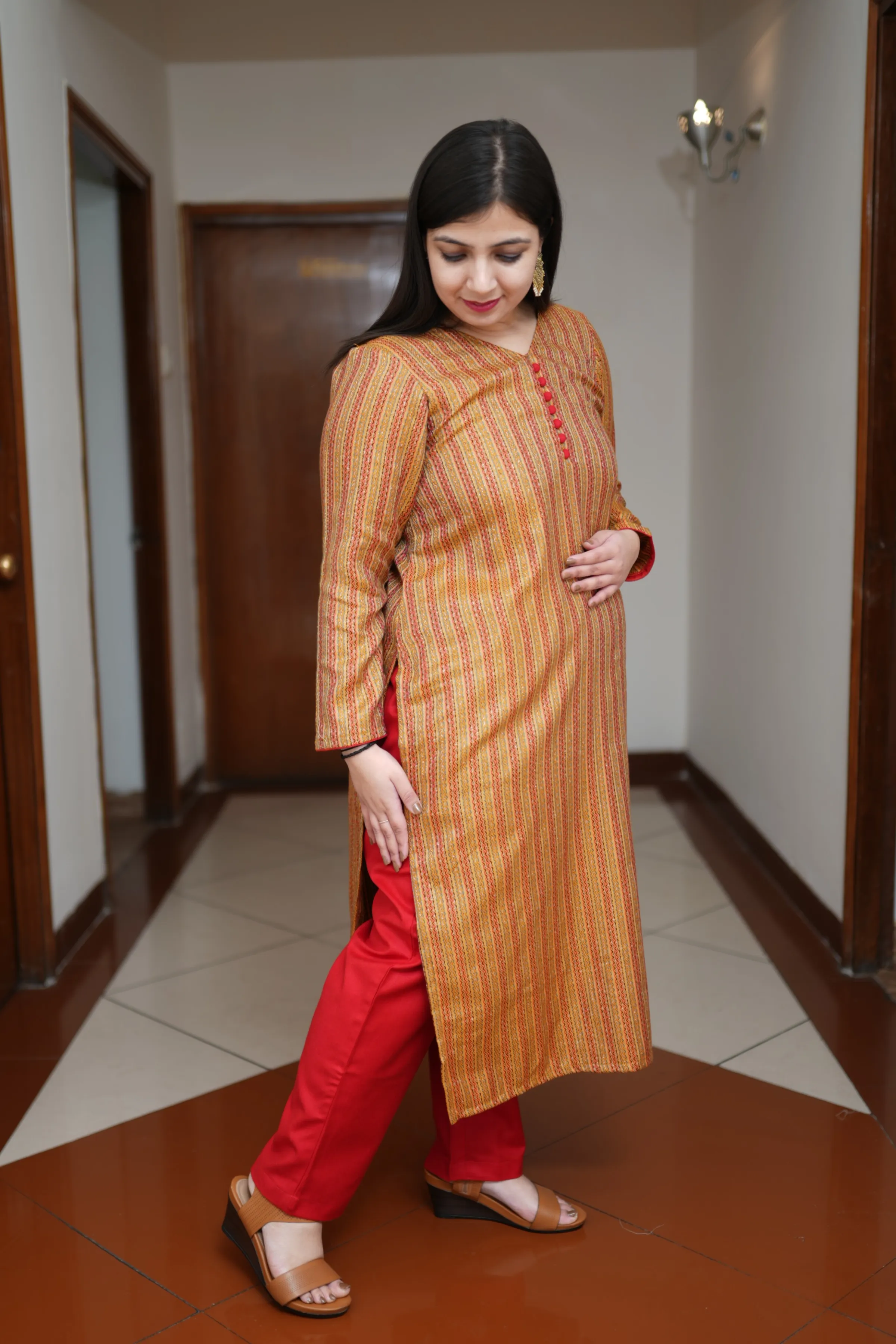 Harvest Gold Woollen Kurta Set