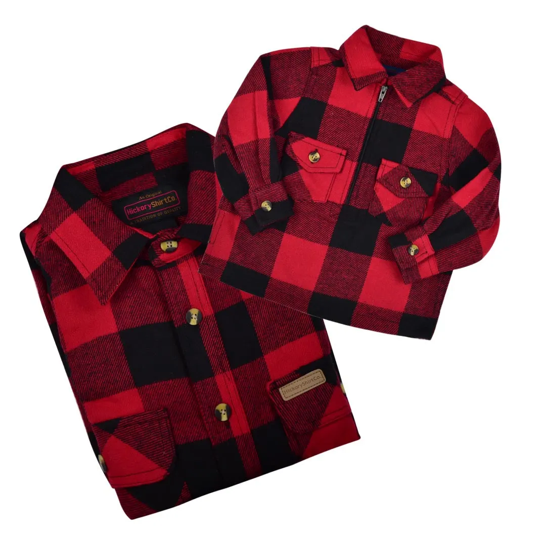 HICKORY BUFFALO PLAID ZIP SHIRT- TODDLERS