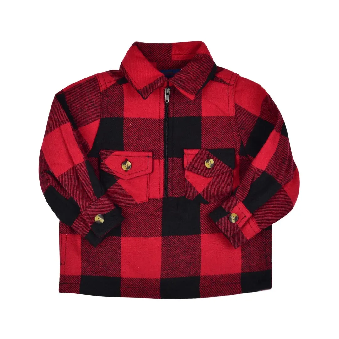 HICKORY BUFFALO PLAID ZIP SHIRT- TODDLERS