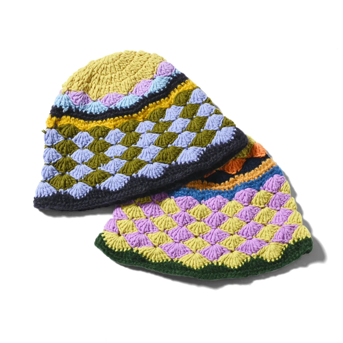 HOMEGAME - KNIT HAT MULTI PATTERN PURPLE【HG231404】