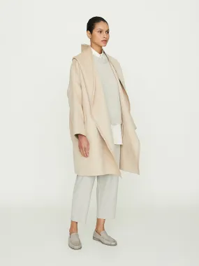 Hooded Coat with Cimossa in Albino