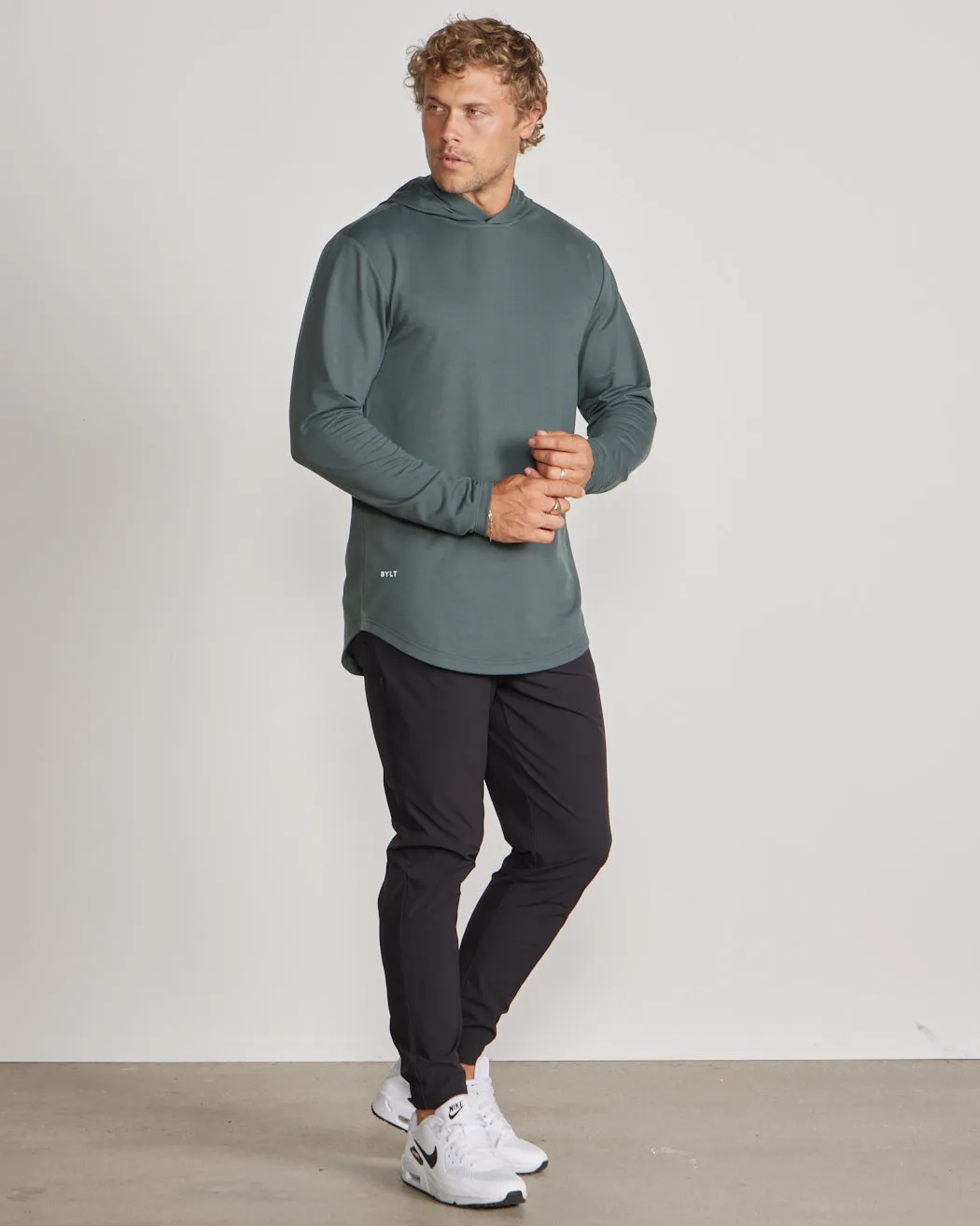 Hooded Drop-Cut Long Sleeve