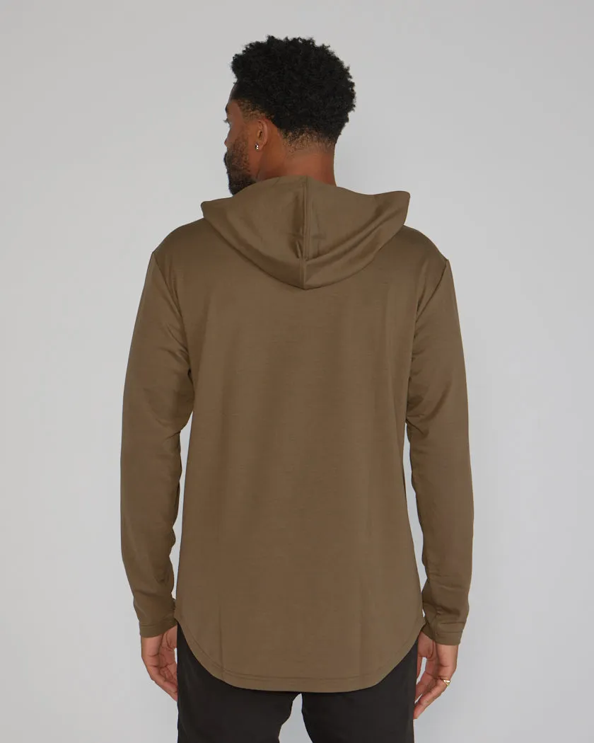 Hooded Drop-Cut Long Sleeve