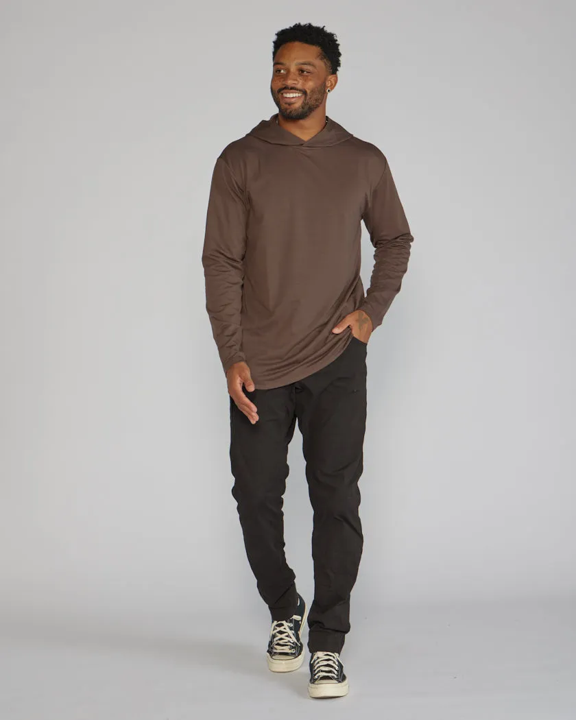 Hooded Drop-Cut Long Sleeve