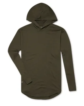 Hooded Drop-Cut Long Sleeve