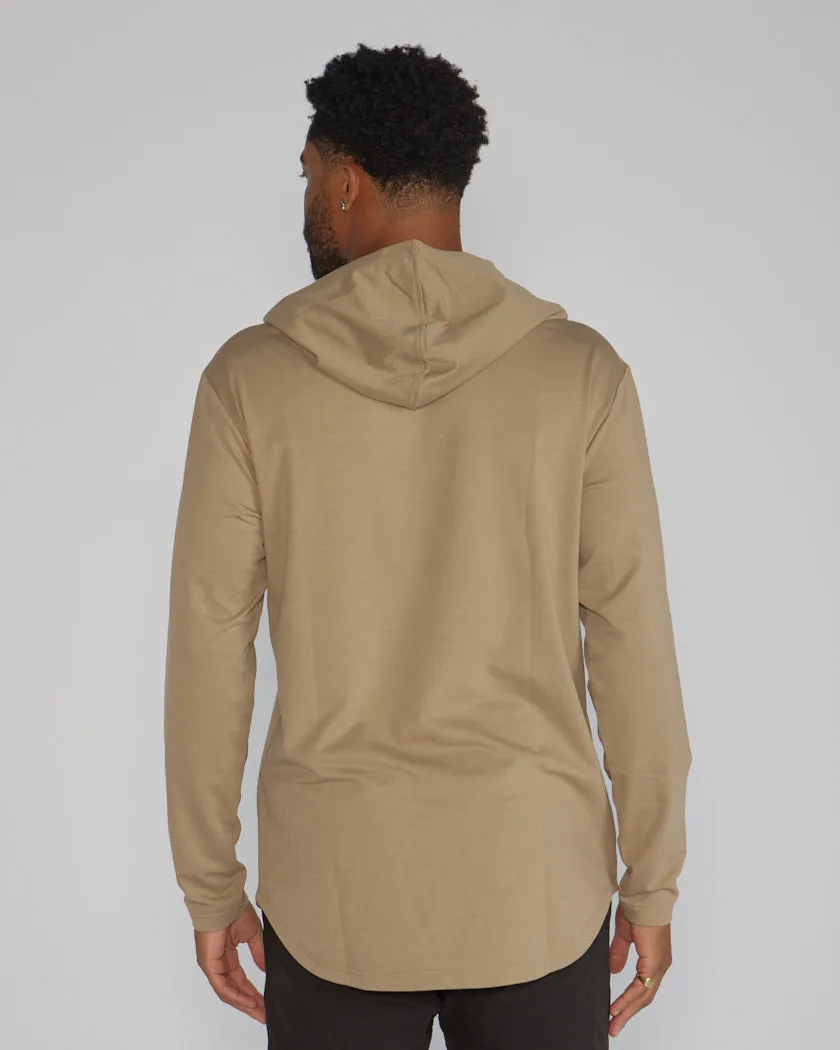 Hooded Drop-Cut Long Sleeve