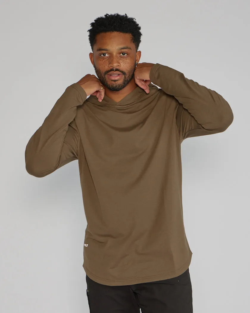 Hooded Drop-Cut Long Sleeve