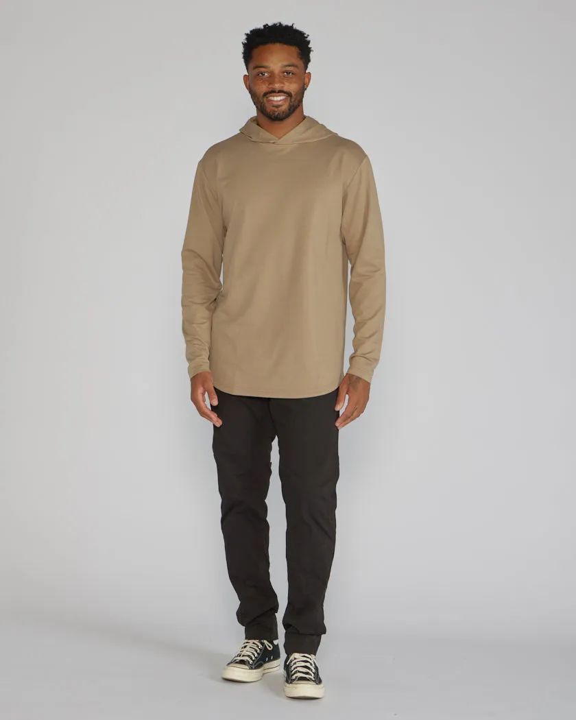 Hooded Drop-Cut Long Sleeve