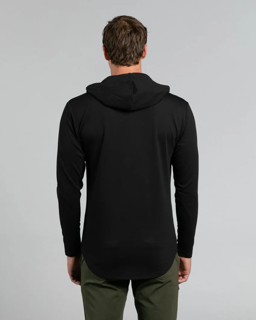 Hooded Drop-Cut Long Sleeve