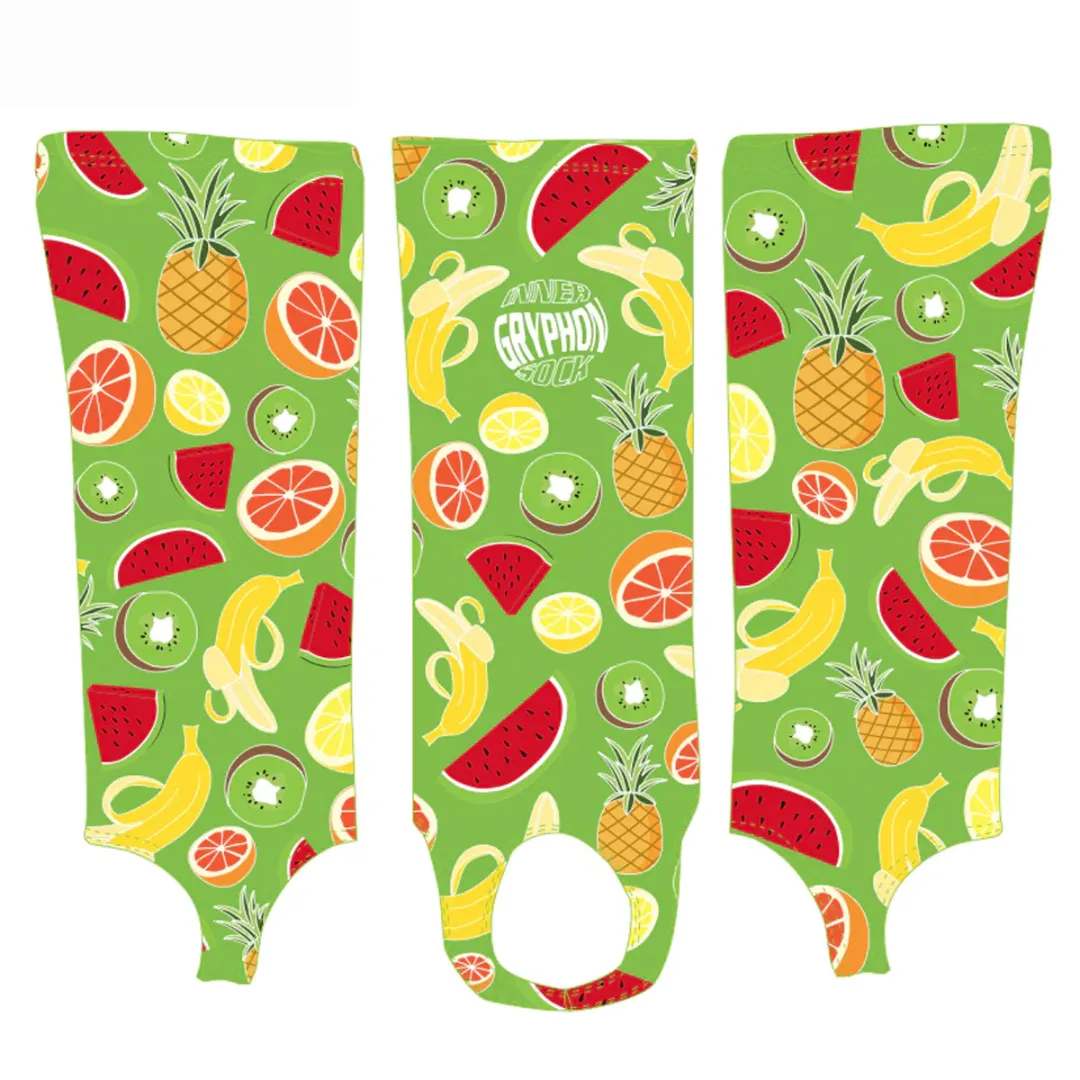 Inner Sock With Stirrup - Green Fruit