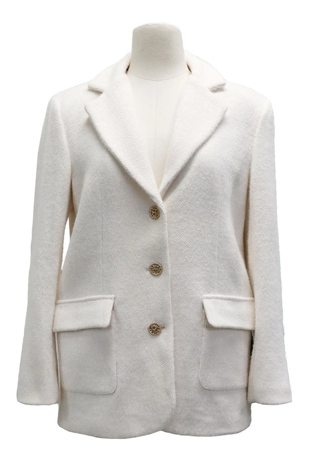 Irene Notch Collar Fuzzy Blazer