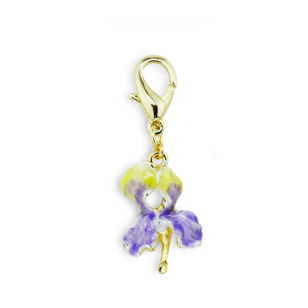 Iris Gold Tone Drop Charm