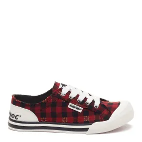 Jazzin Red Plaid Floral Sneaker