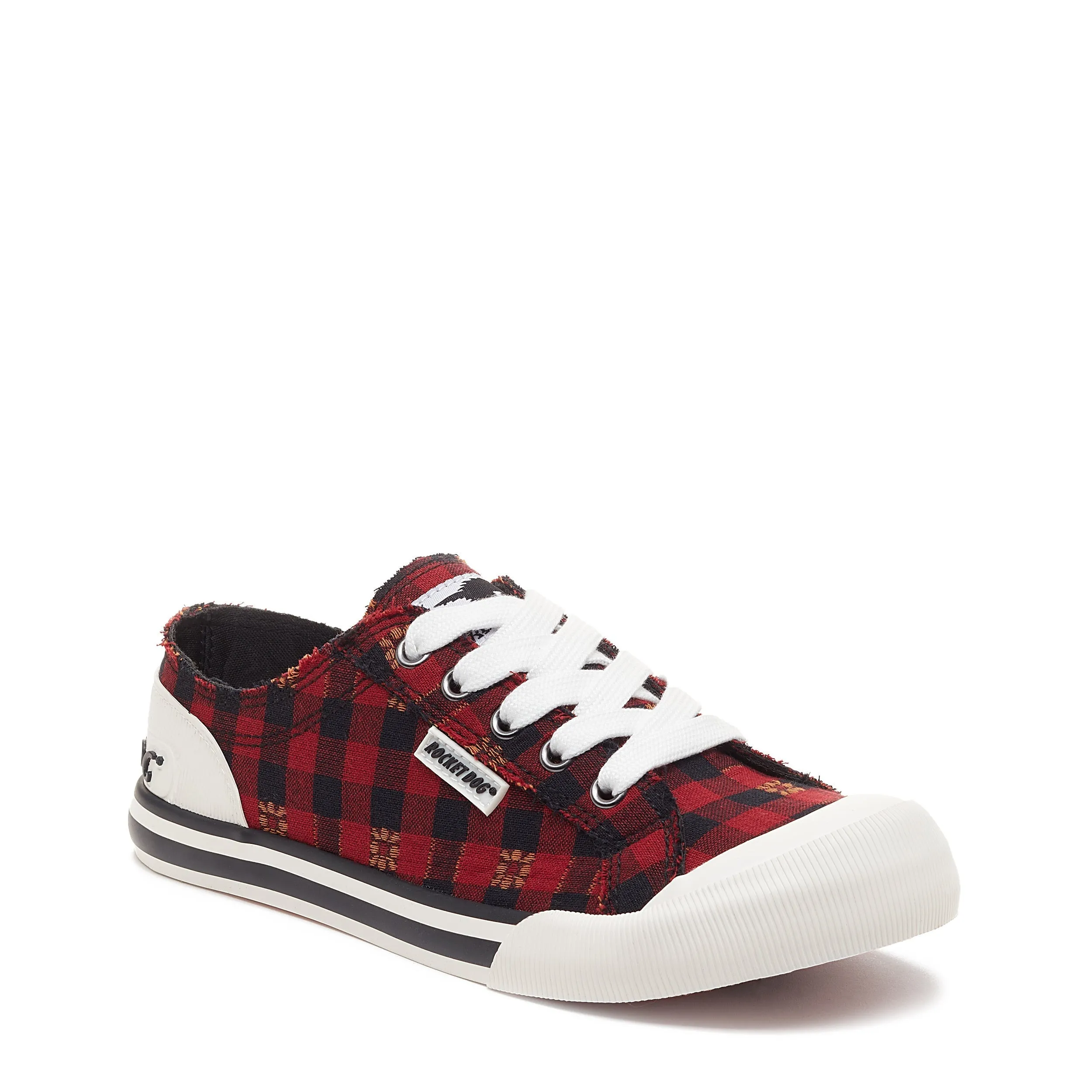 Jazzin Red Plaid Floral Sneaker