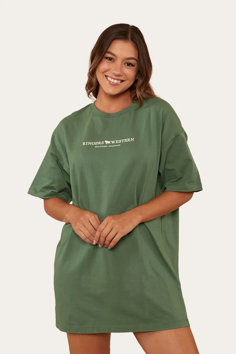 Journey Womens T-Shirt Dress - Cactus Green