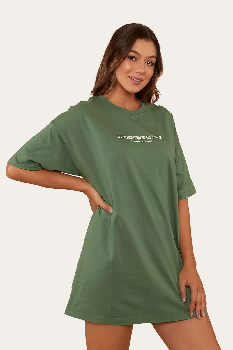 Journey Womens T-Shirt Dress - Cactus Green