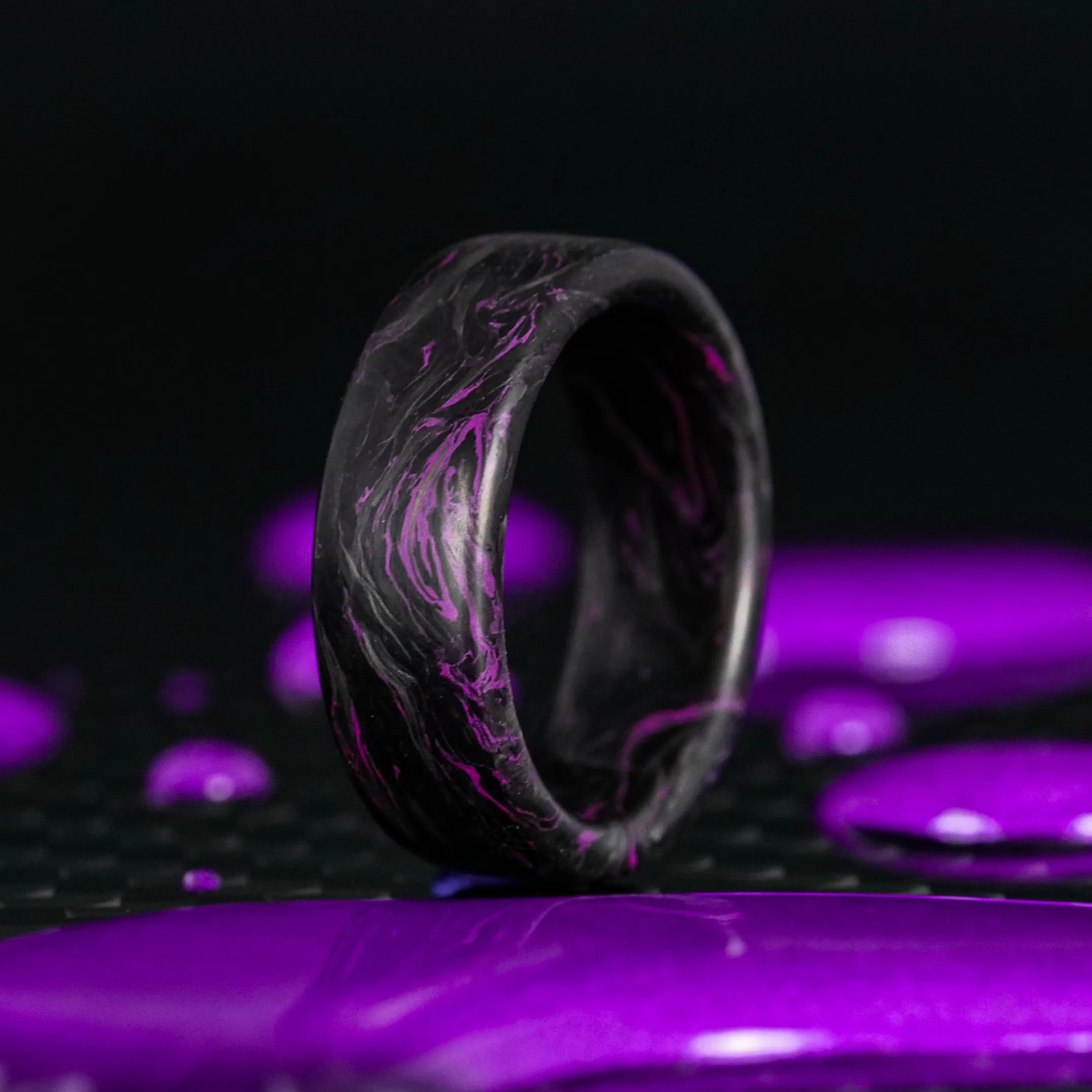 Lavender Burl Carbon Fiber Ring