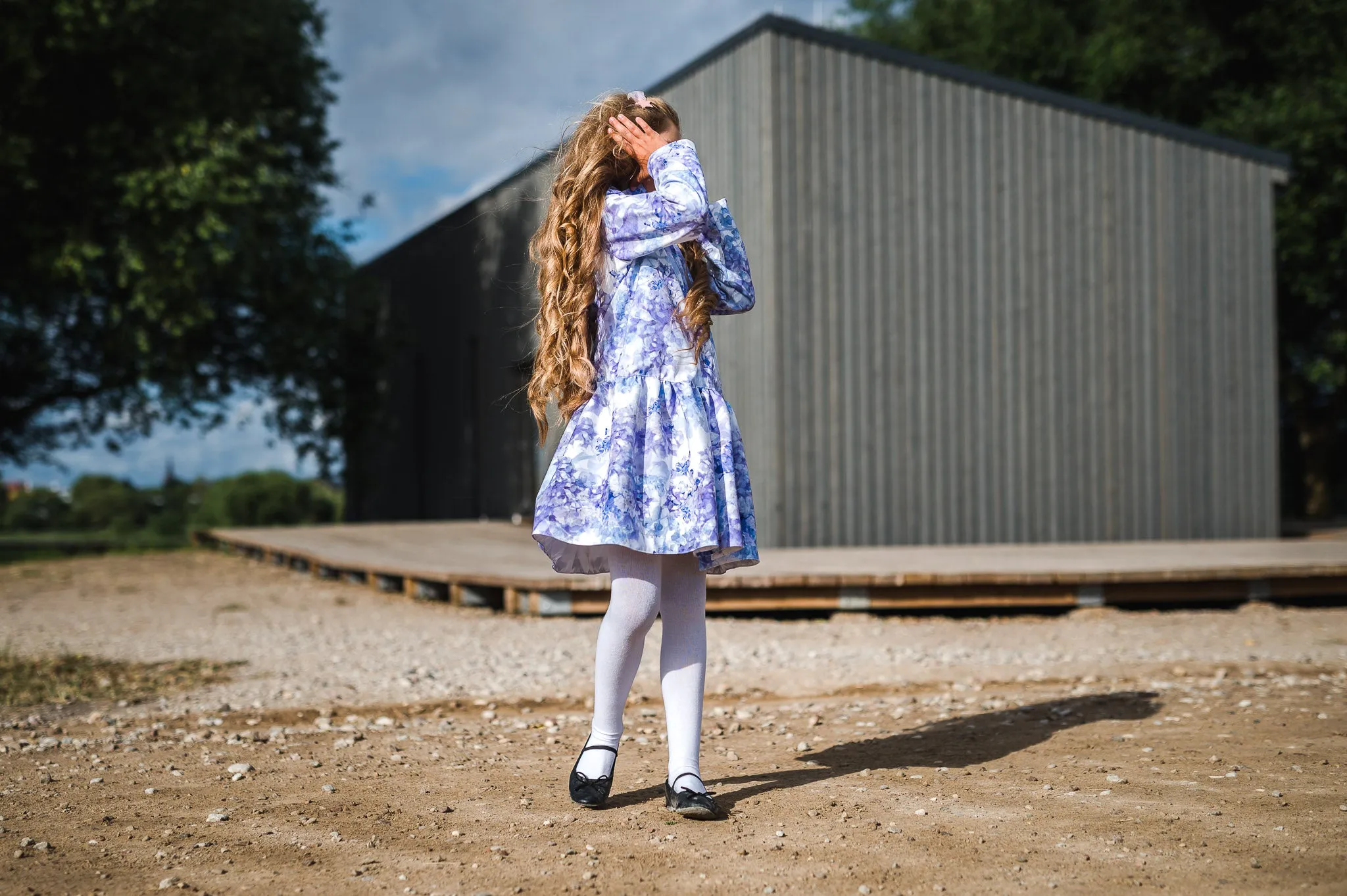 Light Blue Trapeze Coat for Girls | 'Inspiring Blue'