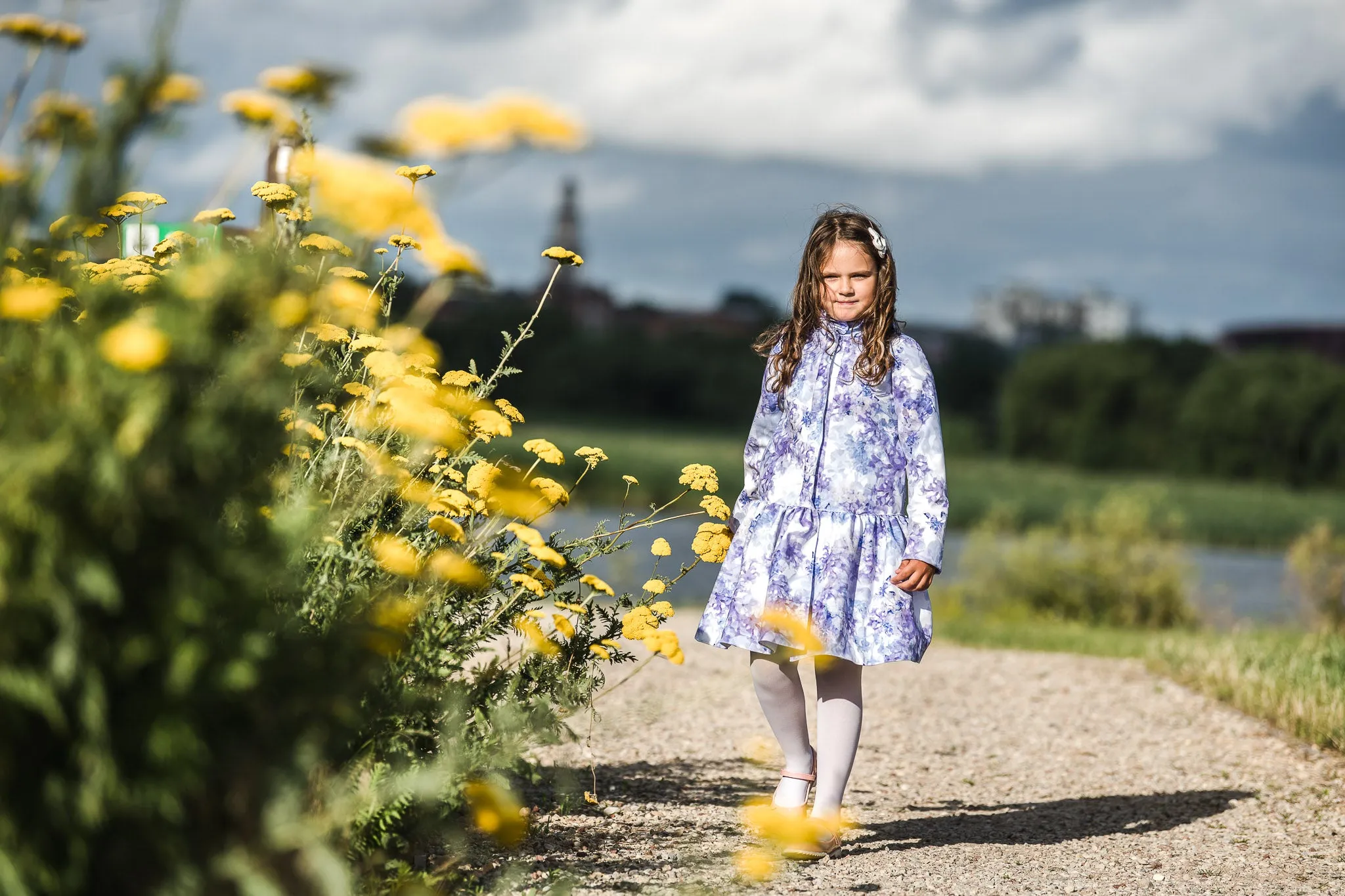 Light Blue Trapeze Coat for Girls | 'Inspiring Blue'