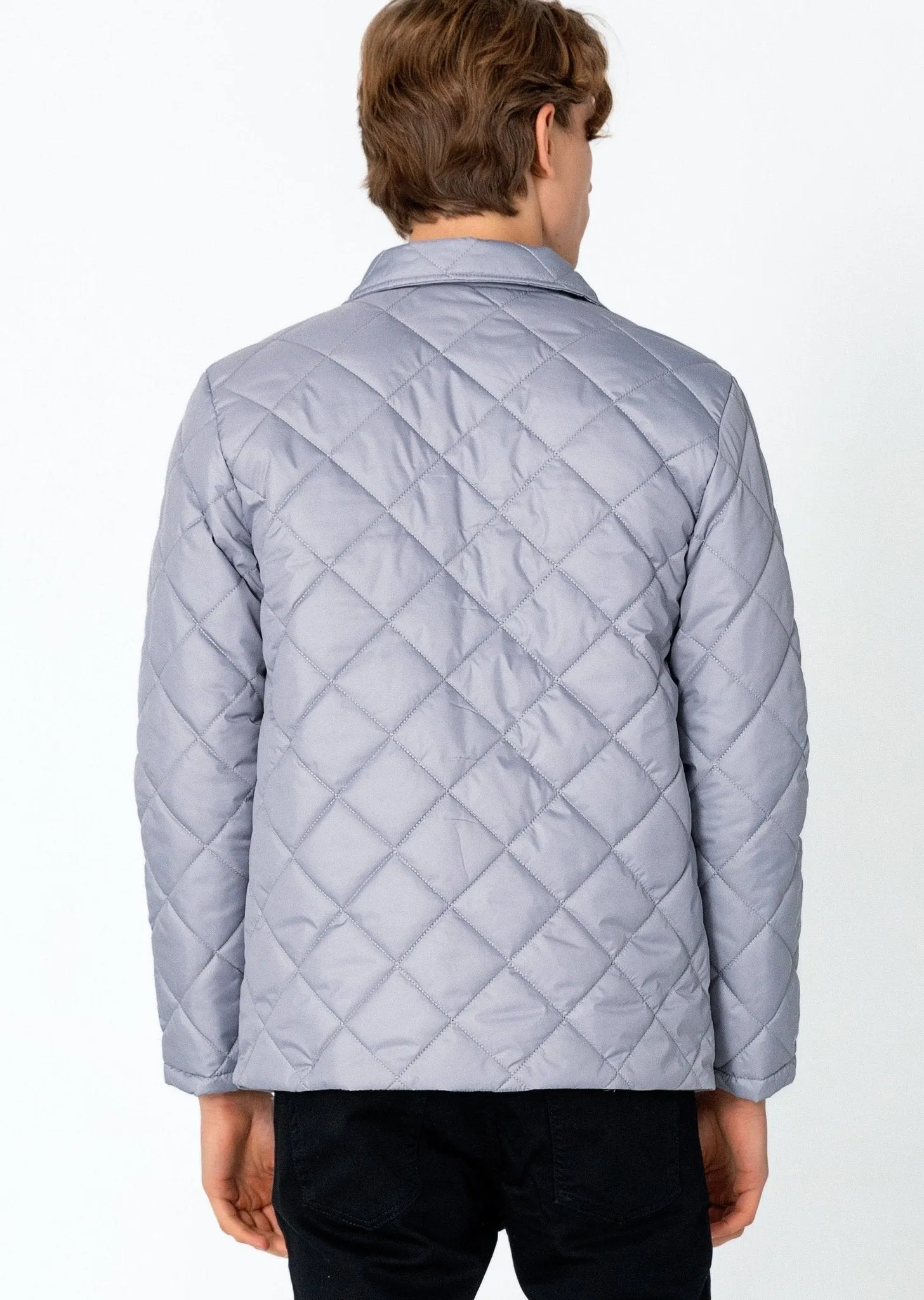 Light Padded Zipper Closure Jacket - Grey