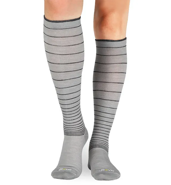 Lightweight Merino Wool Everyday Compression Socks (15-20mmHg) - Stripes