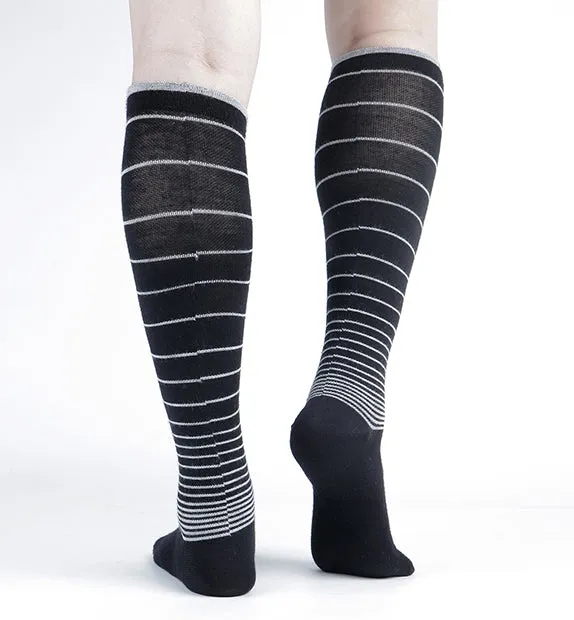 Lightweight Merino Wool Everyday Compression Socks (15-20mmHg) - Stripes