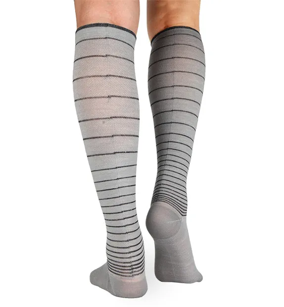 Lightweight Merino Wool Everyday Compression Socks (15-20mmHg) - Stripes